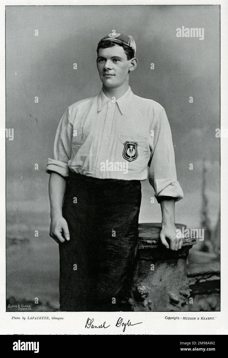 Daniel Doyle (1864-1918), der für viele Fußballmannschaften wie East Stirlingshire, Hibernian, Sunderland, Grimsby Town, Bolton Wanderers, Everton, Celtic und die schottische Nationalmannschaft. Stockfoto