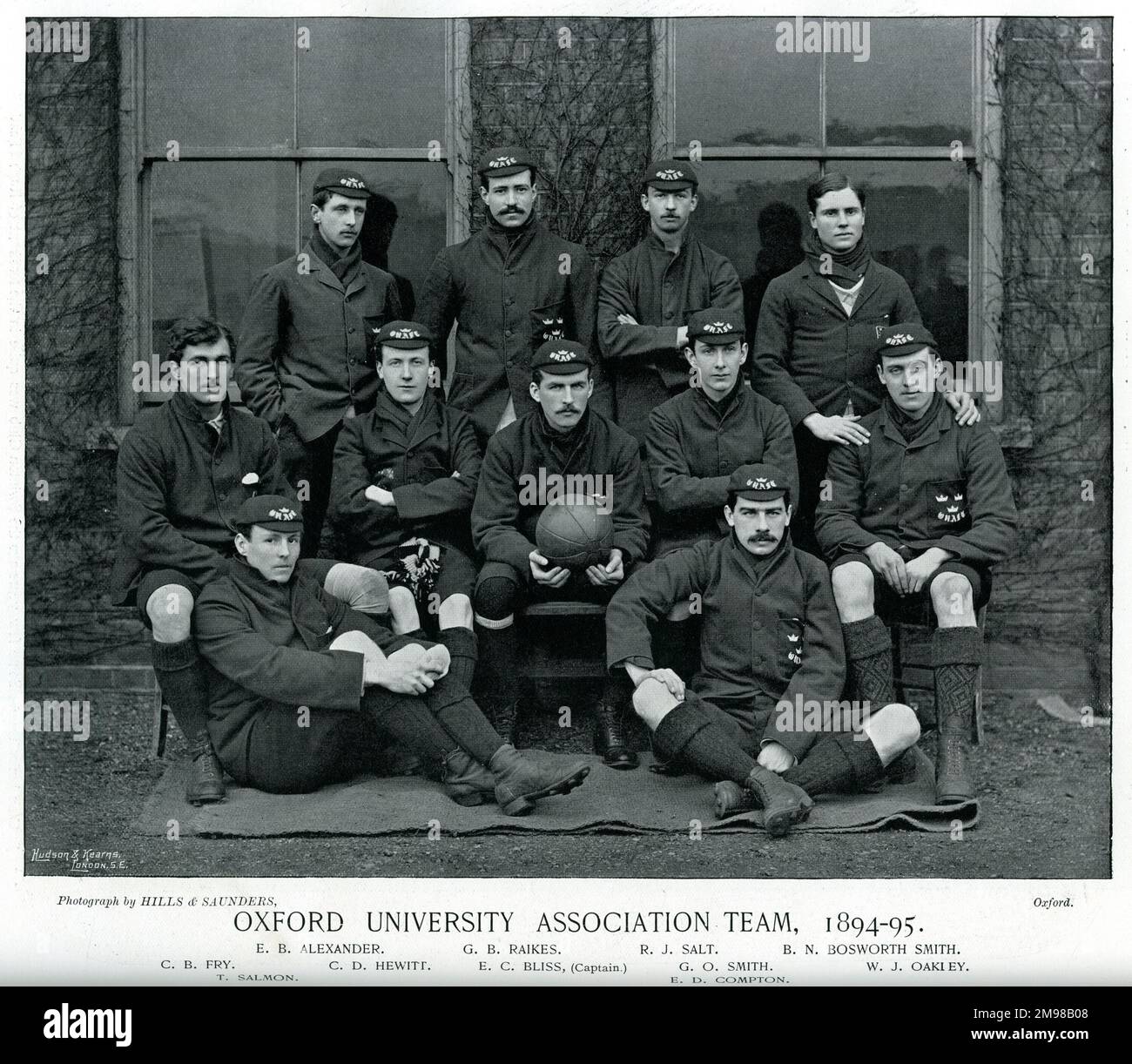 Oxford University Association Football Team, 1894-95: Alexander, Raikes, Salt, Bosworth Smith, Fry, Hewitt, Bliss (Captain), Smith, Oakley, Lachs, Compton. Stockfoto