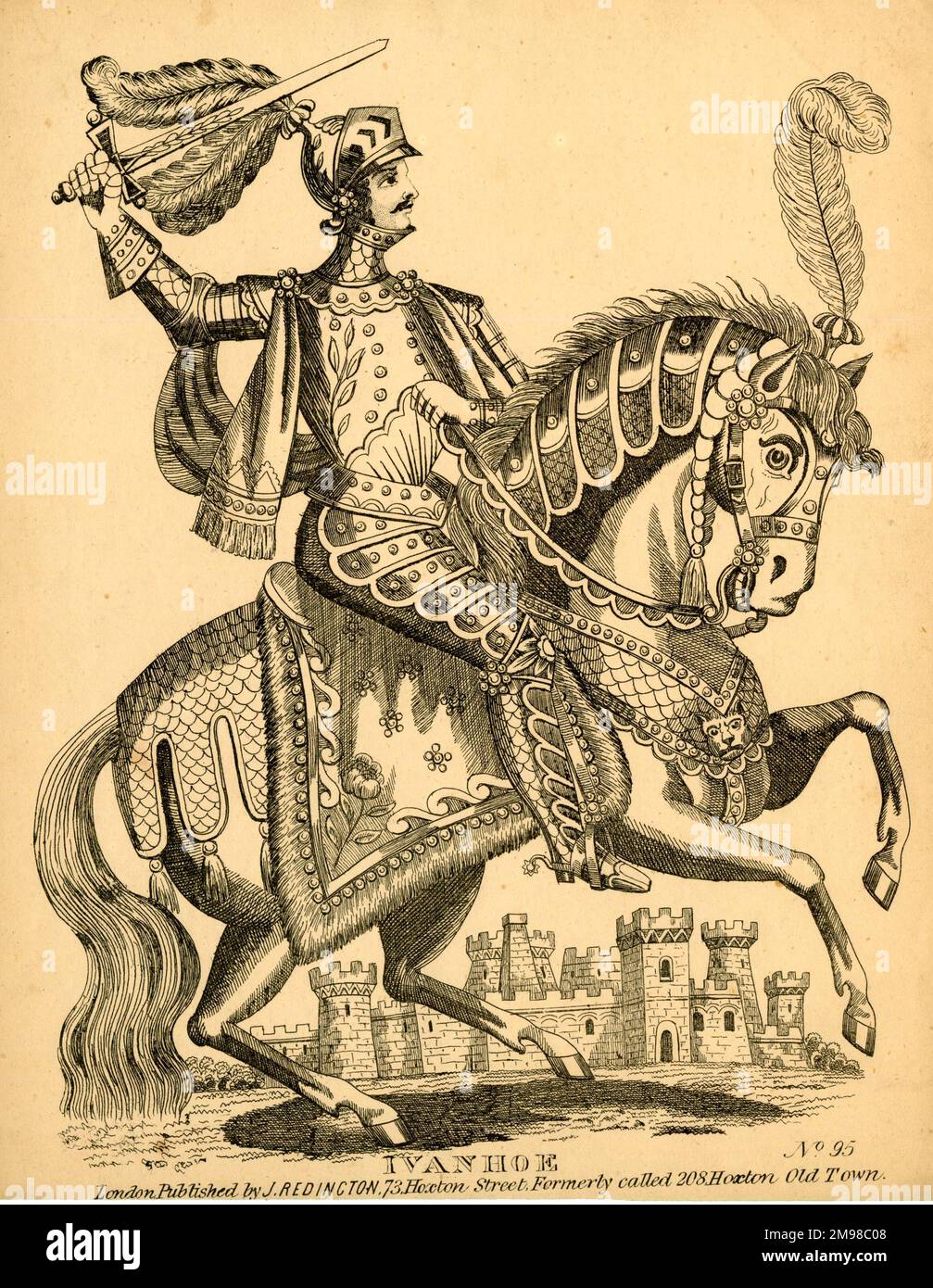 Ivanhoe auf dem Pferderücken. Stockfoto