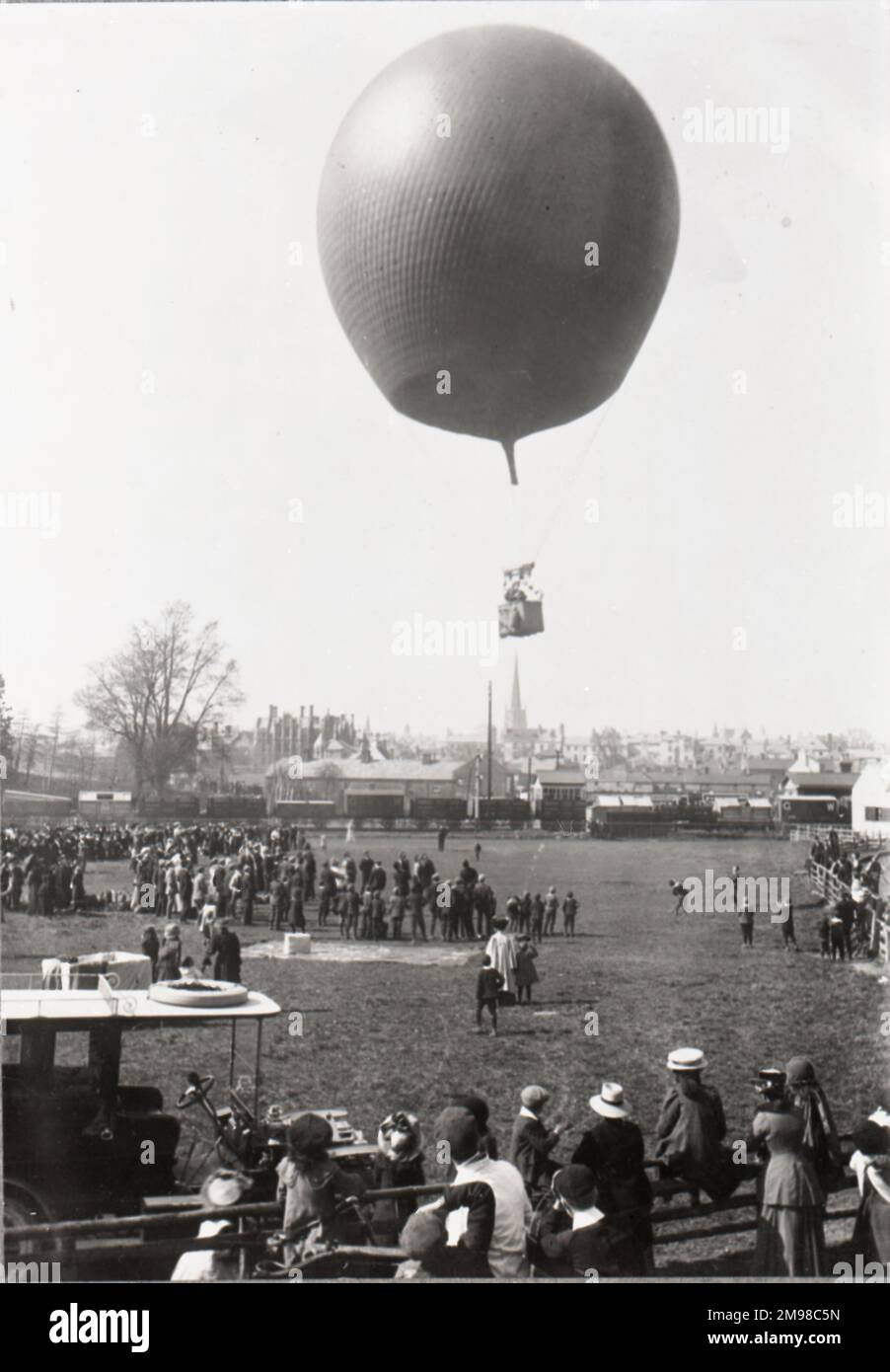 Ein Ballon, der von Monmouth abfährt. Stockfoto