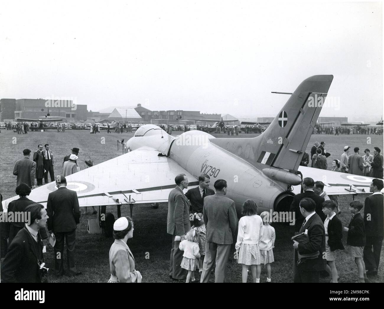 Avro 707B, VX790, auf der 1953 Royal Aeronautical Society Garden Party in Hatfield am 14. Juni. Stockfoto