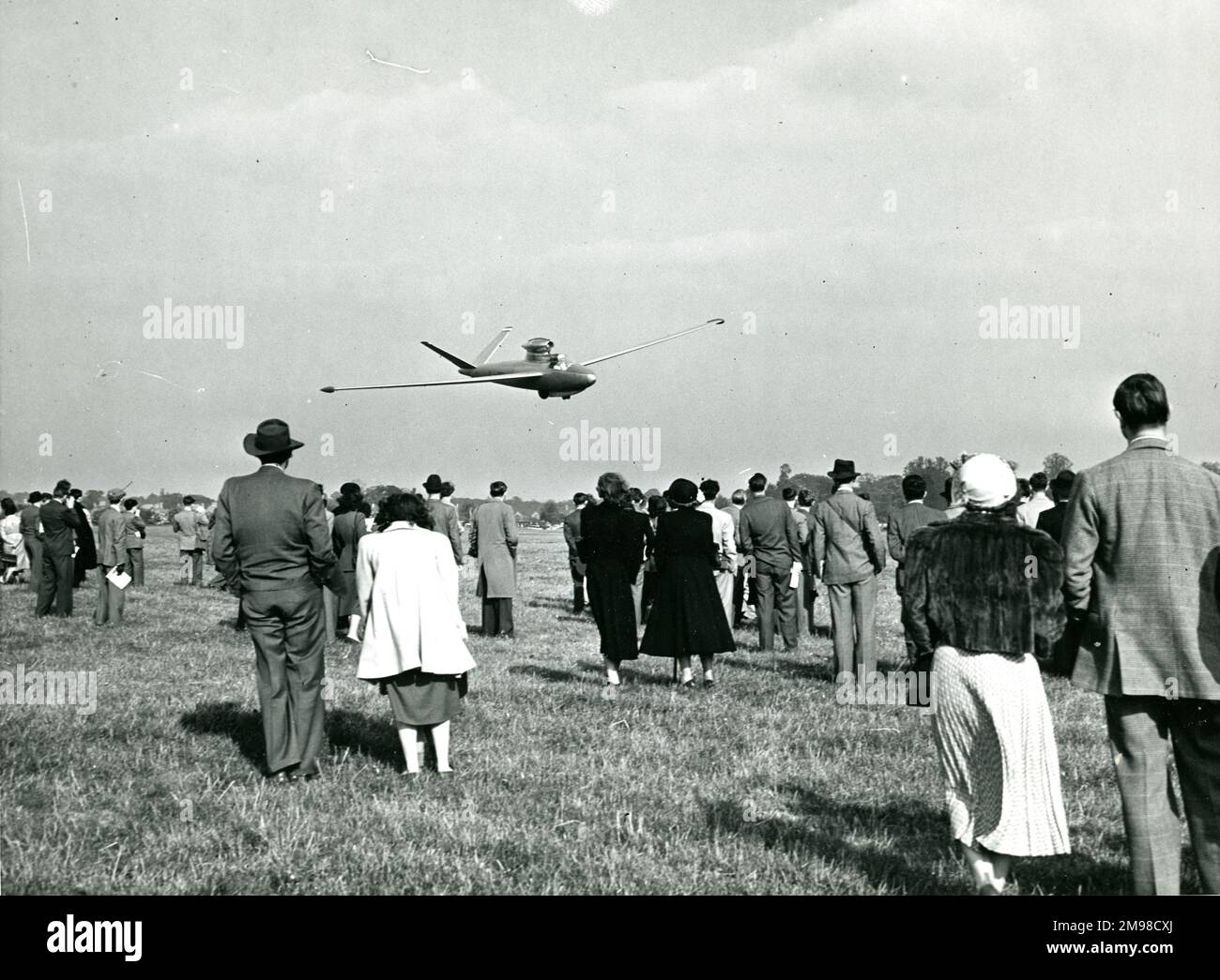 Fouga Cyclone auf der 1950 Royal Aeronautical Society Garden Party am White Waltham Aerodrome am 14. Mai. Stockfoto