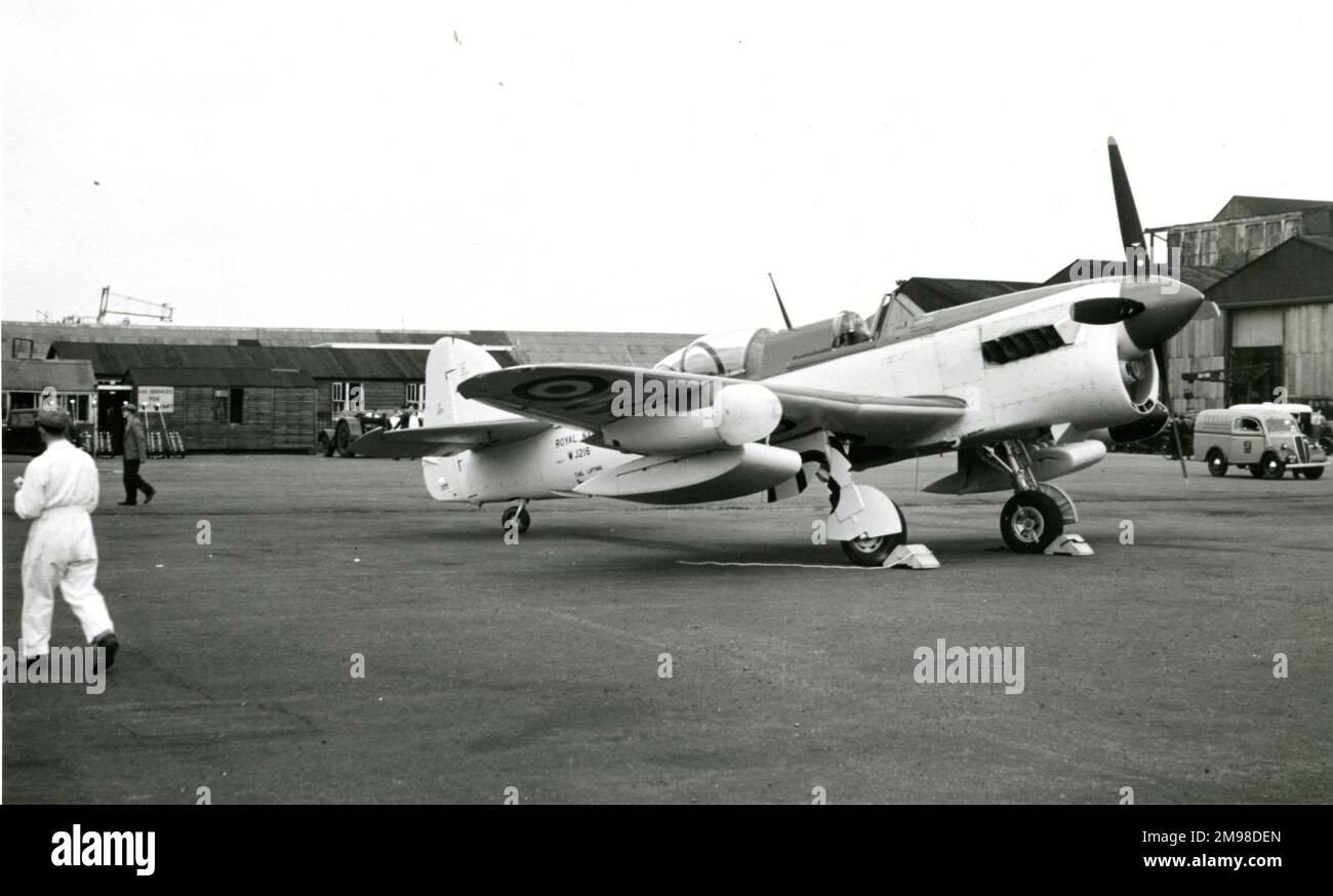 Zweite Vorproduktion Fairey Firefly AS7, WJ216. Stockfoto