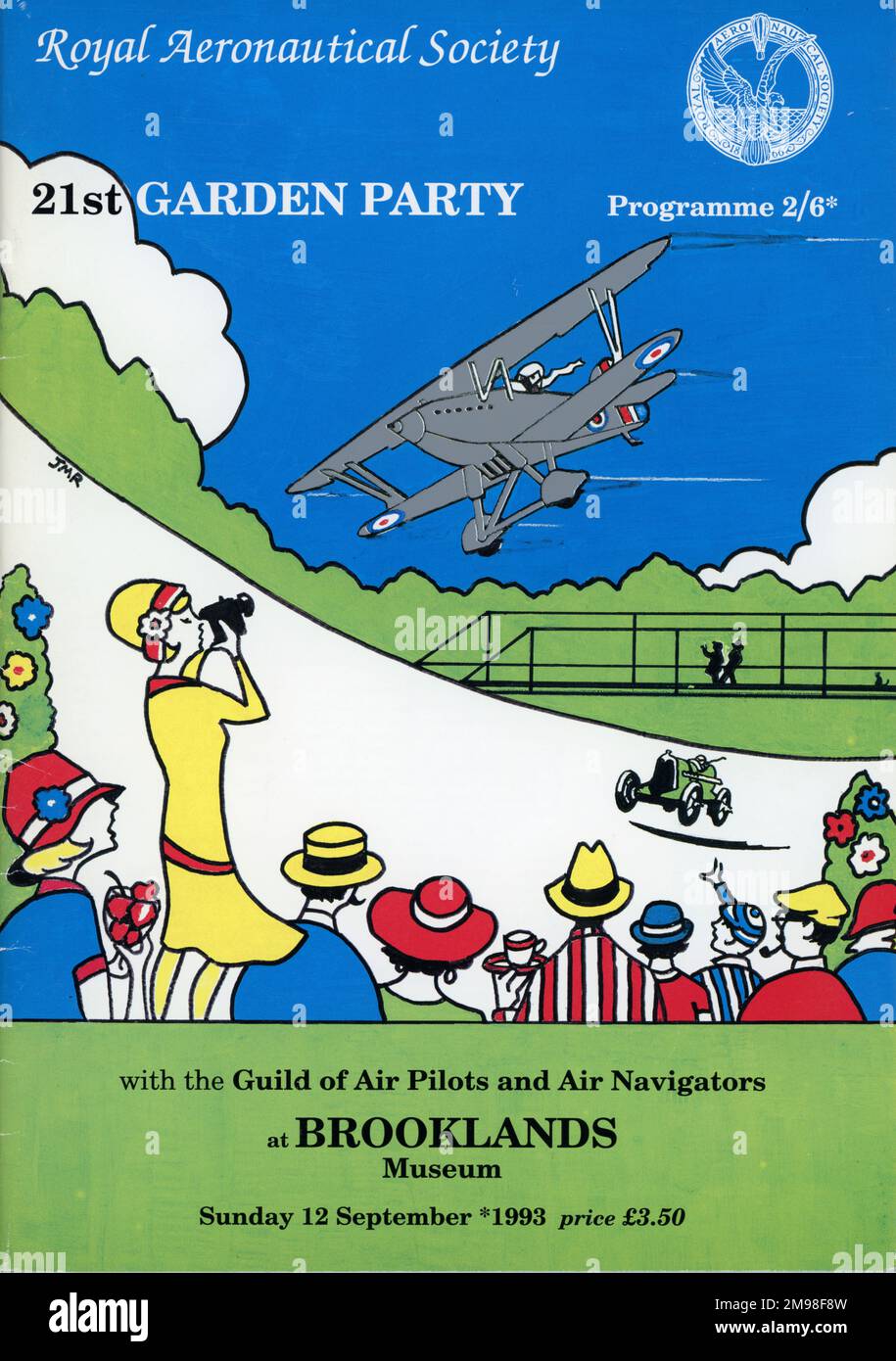 Titelseite des Gartenparty-Programms der Royal Aeronautical Society 1993. Stockfoto