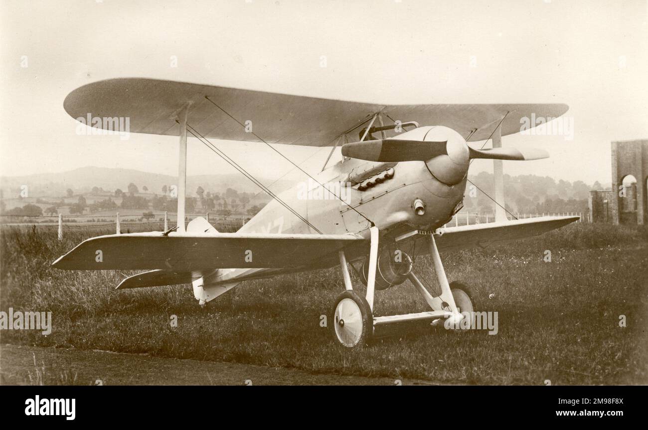 Gloster Mars I, G-EAXZ, in seiner Form Gloster I, wo der Kraftstofftank innen untergebracht war, um die Sicht des Piloten zu verbessern, und die Flügel wieder aufgebaut wurden. Stockfoto