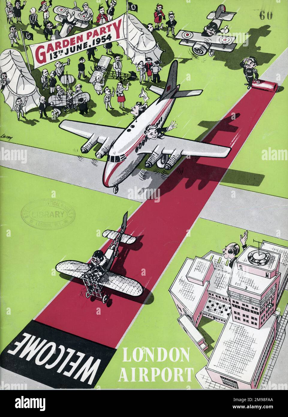 Titelseite des Gartenparty-Programms der Royal Aeronautical Society 1954. Stockfoto