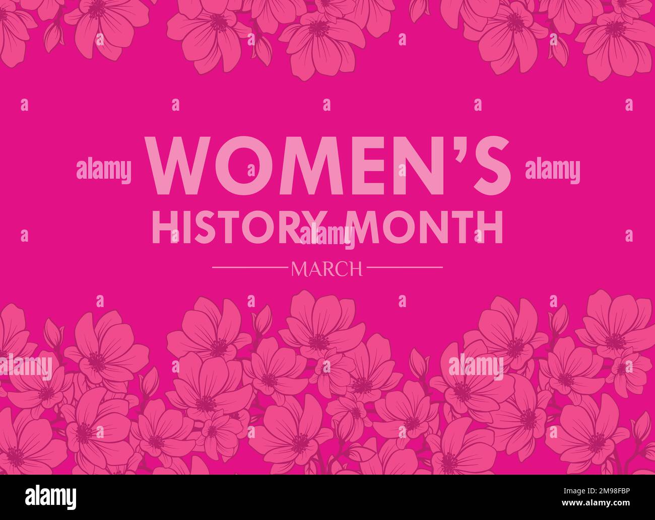 Women's History Month. Vector Webbanner, Poster, Flyer, Grußkarte für soziale Medien mit dem Text Women s History Month, march, flacher Vector Modern Stock Vektor