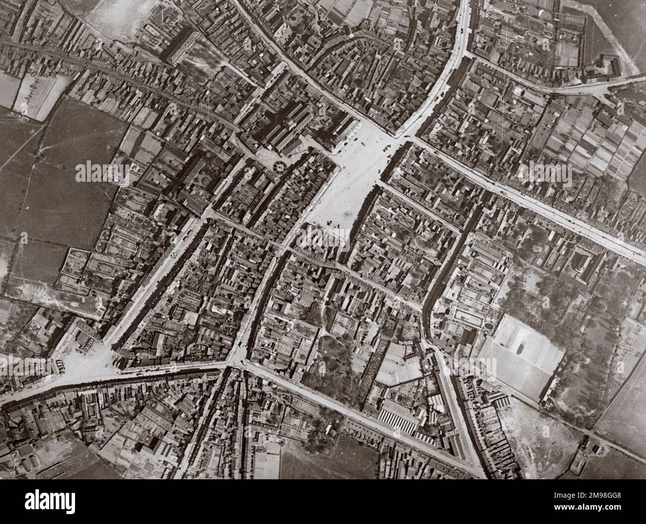 Luftaufnahme von Bailleul, Nord, Nordfrankreich, im Januar 1918, vor dem deutschen Vormarsch im April. Stockfoto