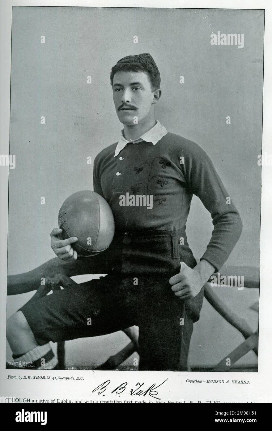 B B Tuke, irischer Rugby International-Spieler. Stockfoto