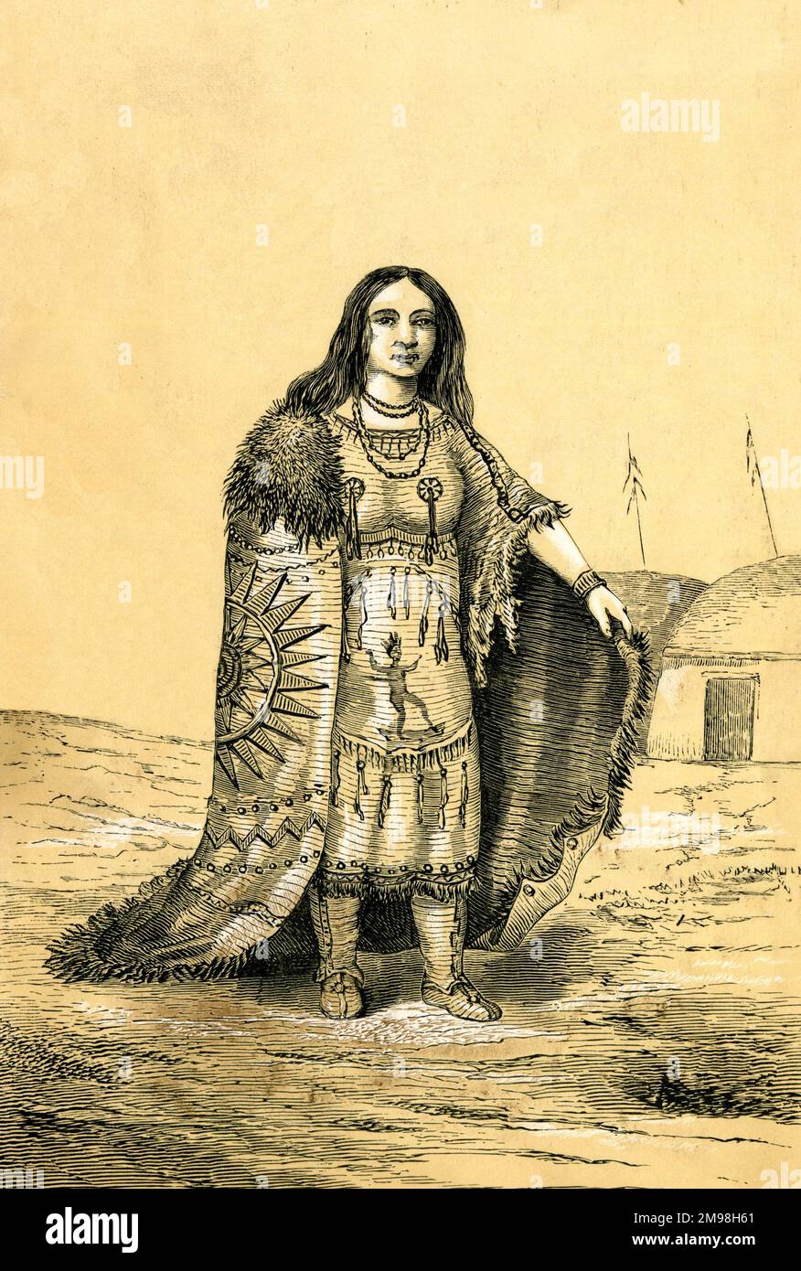 Eine amerikanische Ureinwohnerin. Stockfoto