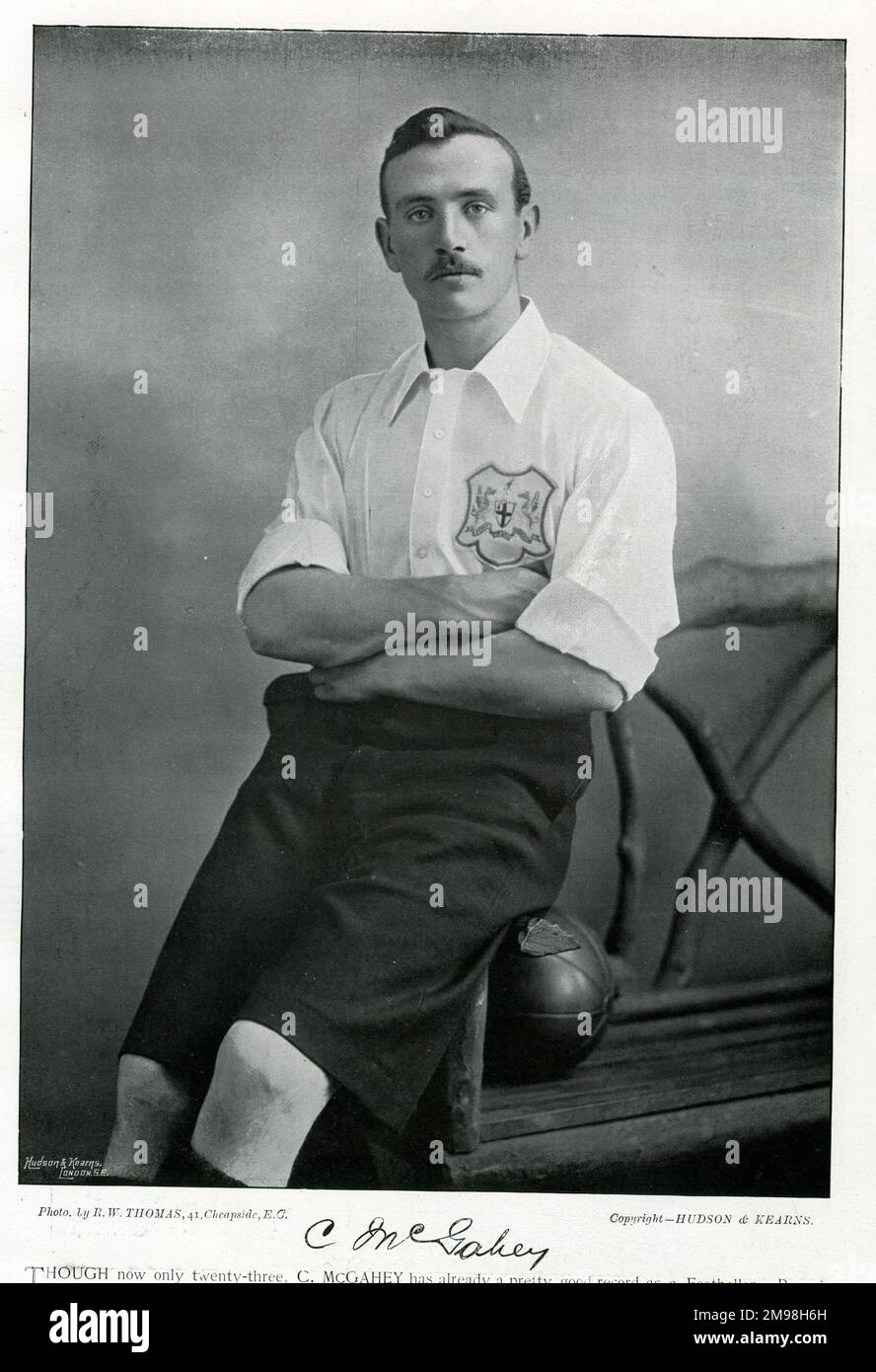 C McGahey, Fußballer und Cricketspieler. Stockfoto