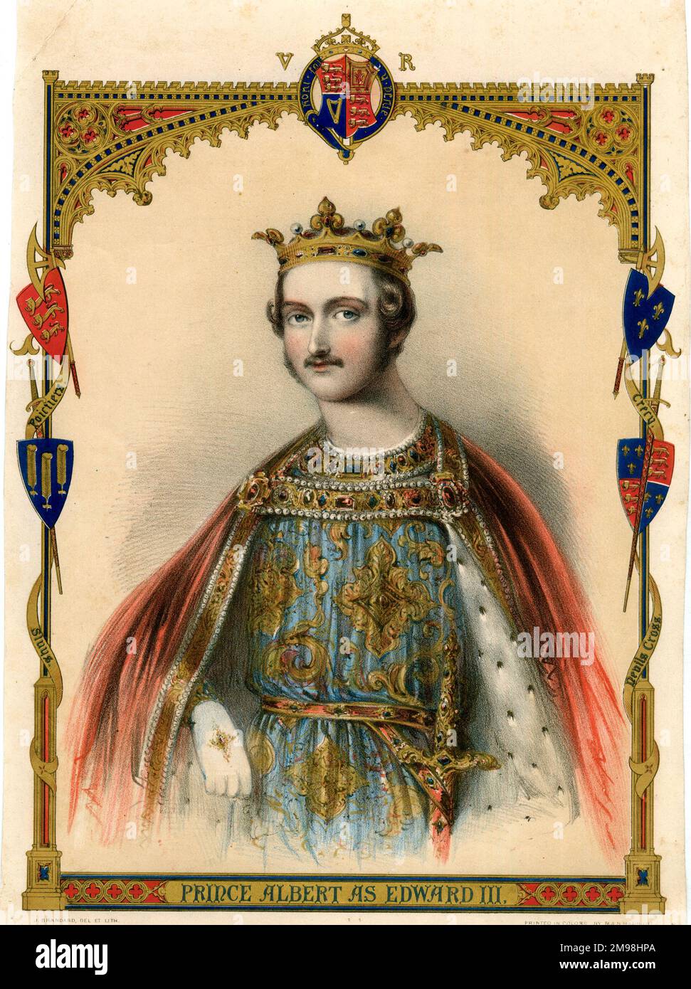 Prinz Albert von Sachsen-Coburg und Gotha (1819-1861), Ehemann und Gemahl von Königin Victoria. Hier in schickem Kleid als König Edward III. Gesehen, den er am 12. Mai 1842 für einen Kostümball trug. Stockfoto