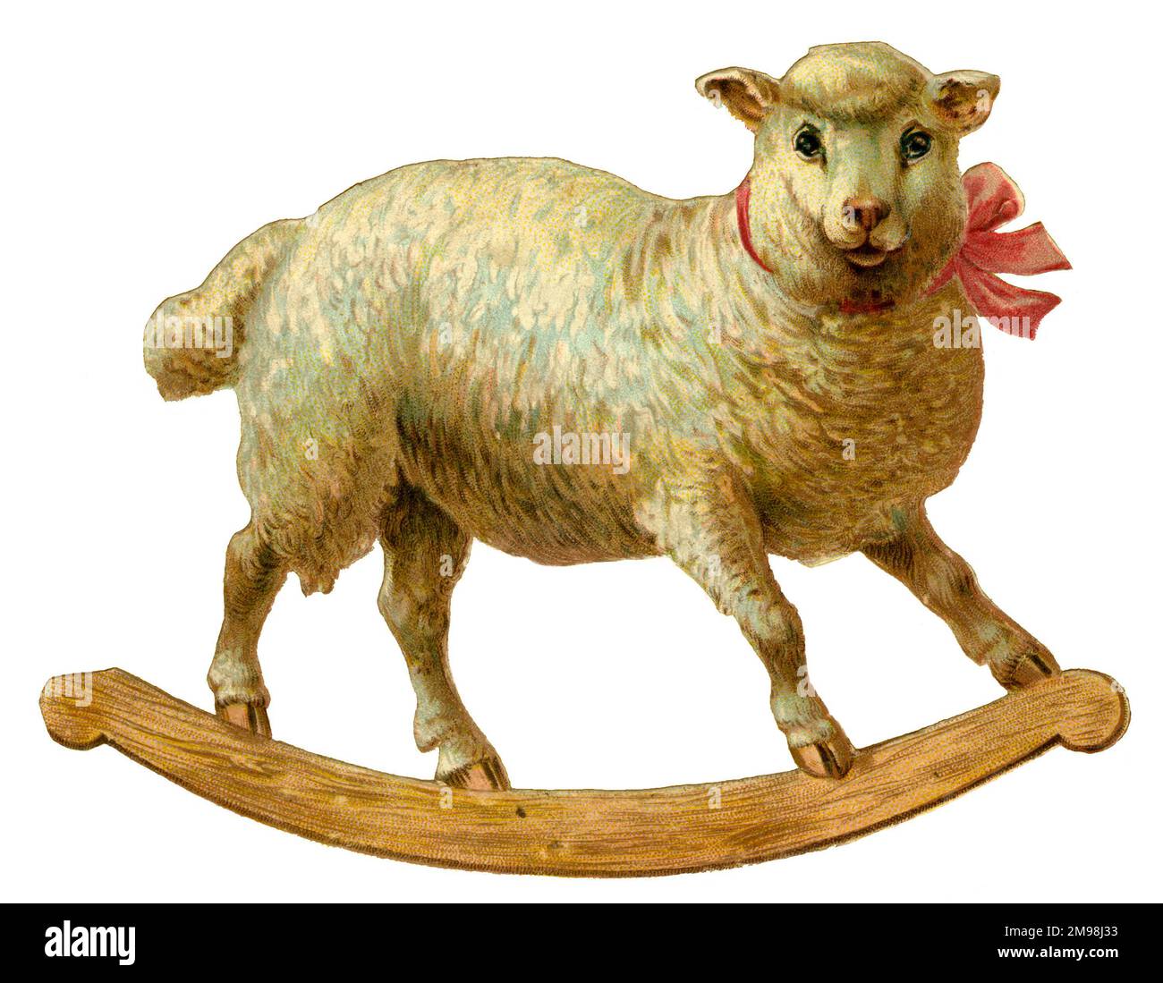 Viktorianischer Schrott - Schaukelschafe. Stockfoto