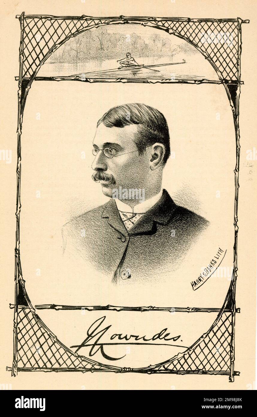 Jefferson Lowndes (1858-1893), englischer Ruder. Stockfoto