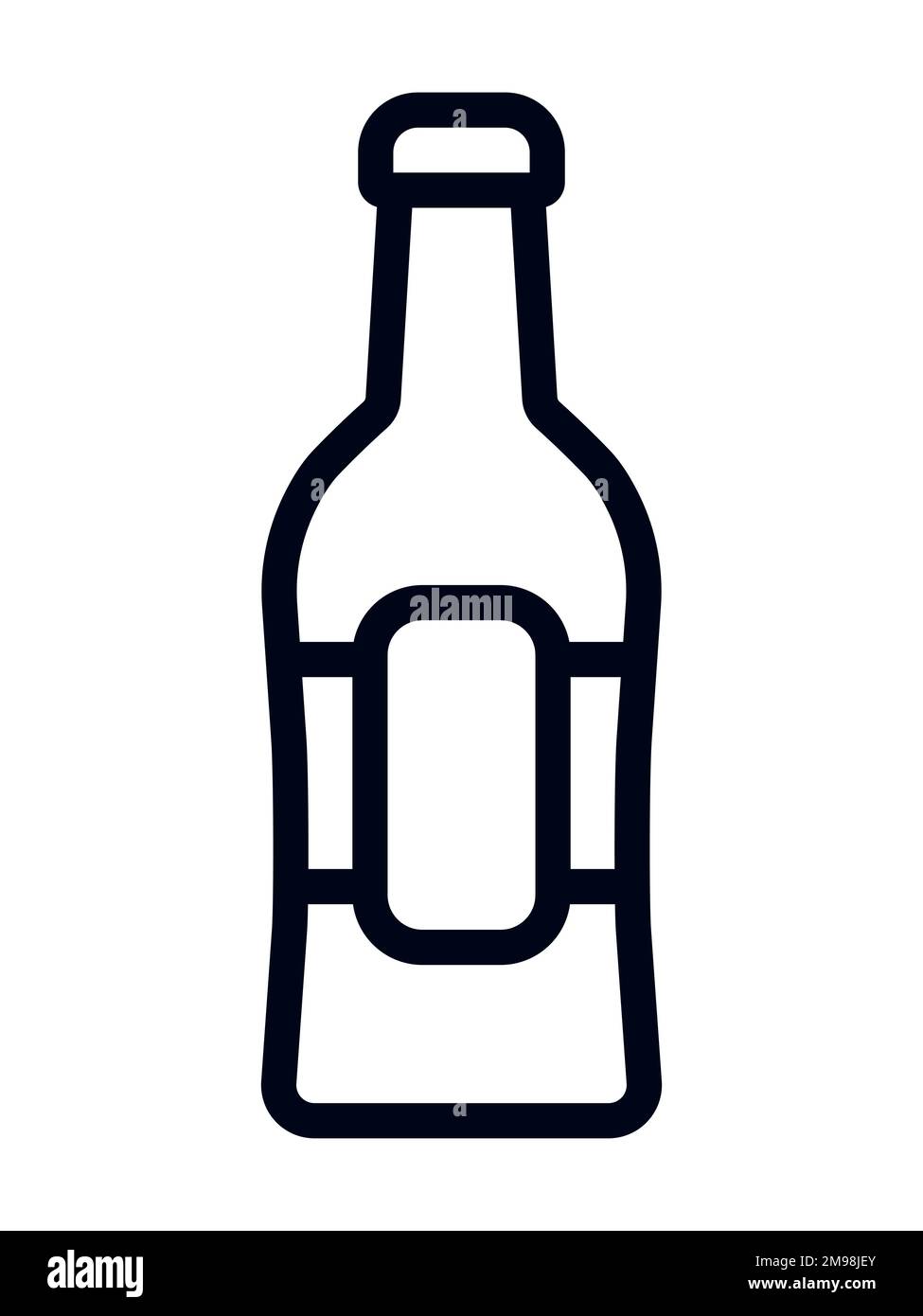 Symbol für die Darstellung des Konturvektors für Flaschen mit Beschriftungssymbol Stock Vektor