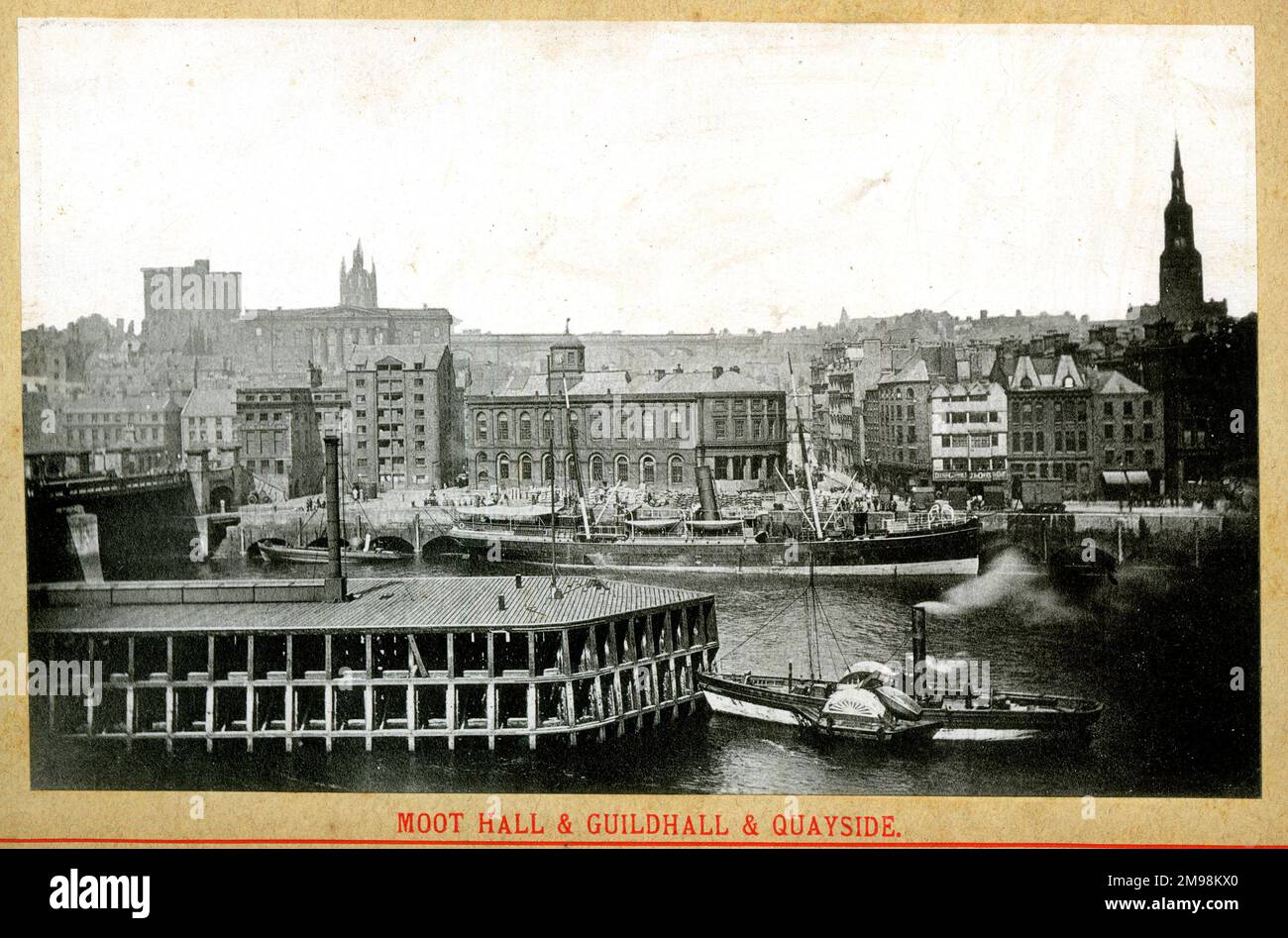 Newcastle Upon Tyne - Moot Hall, Guidhall und Quayside. Stockfoto