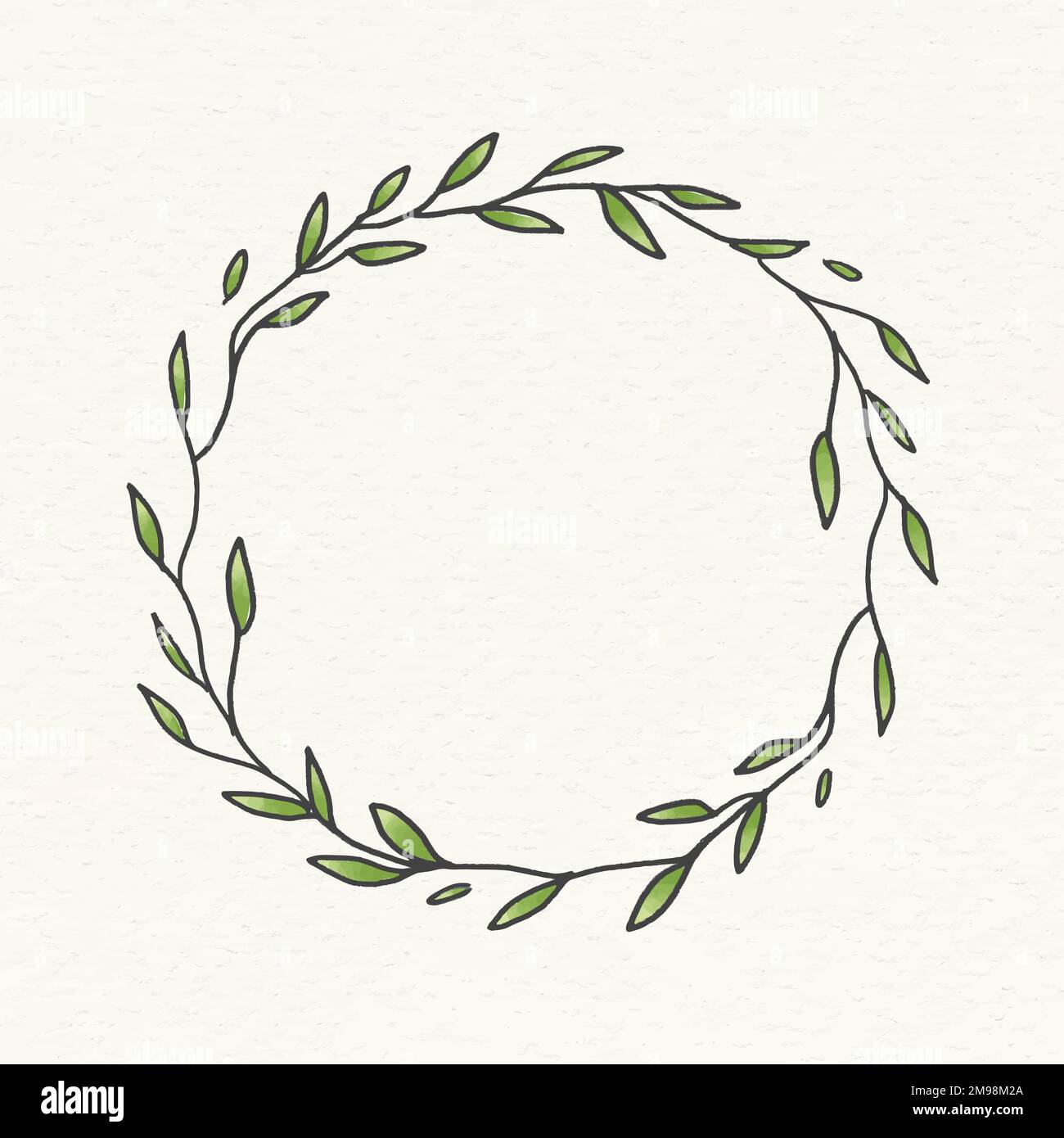 Doodle Kranz Rahmen auf beigefarbenem Hintergrund Vektor Stock Vektor