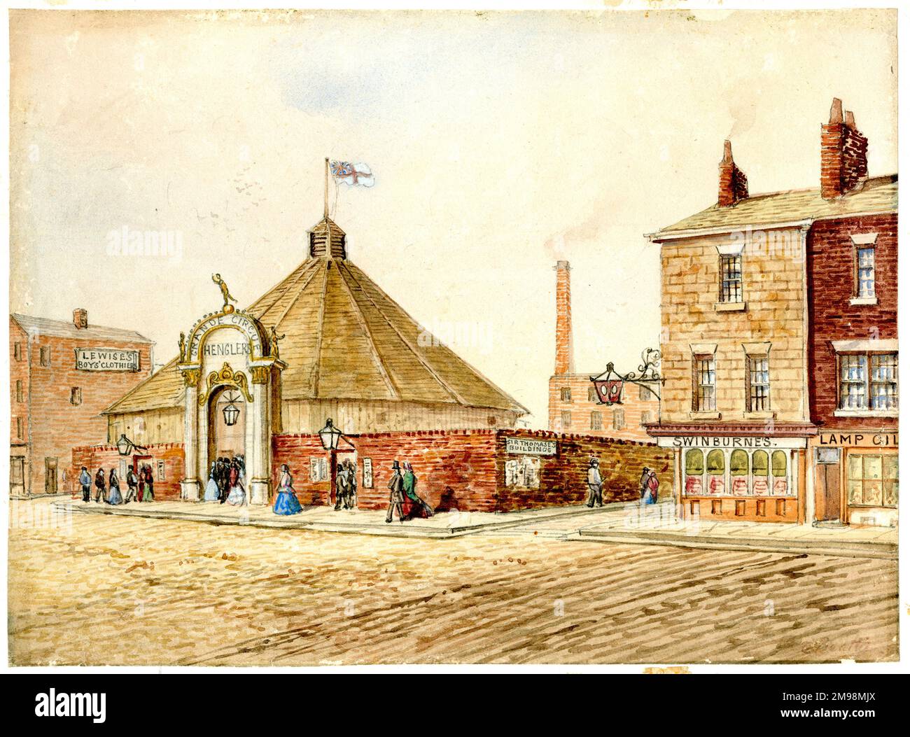 Hengler's Circus, Dale Street, Liverpool, 1857-1861. Stockfoto