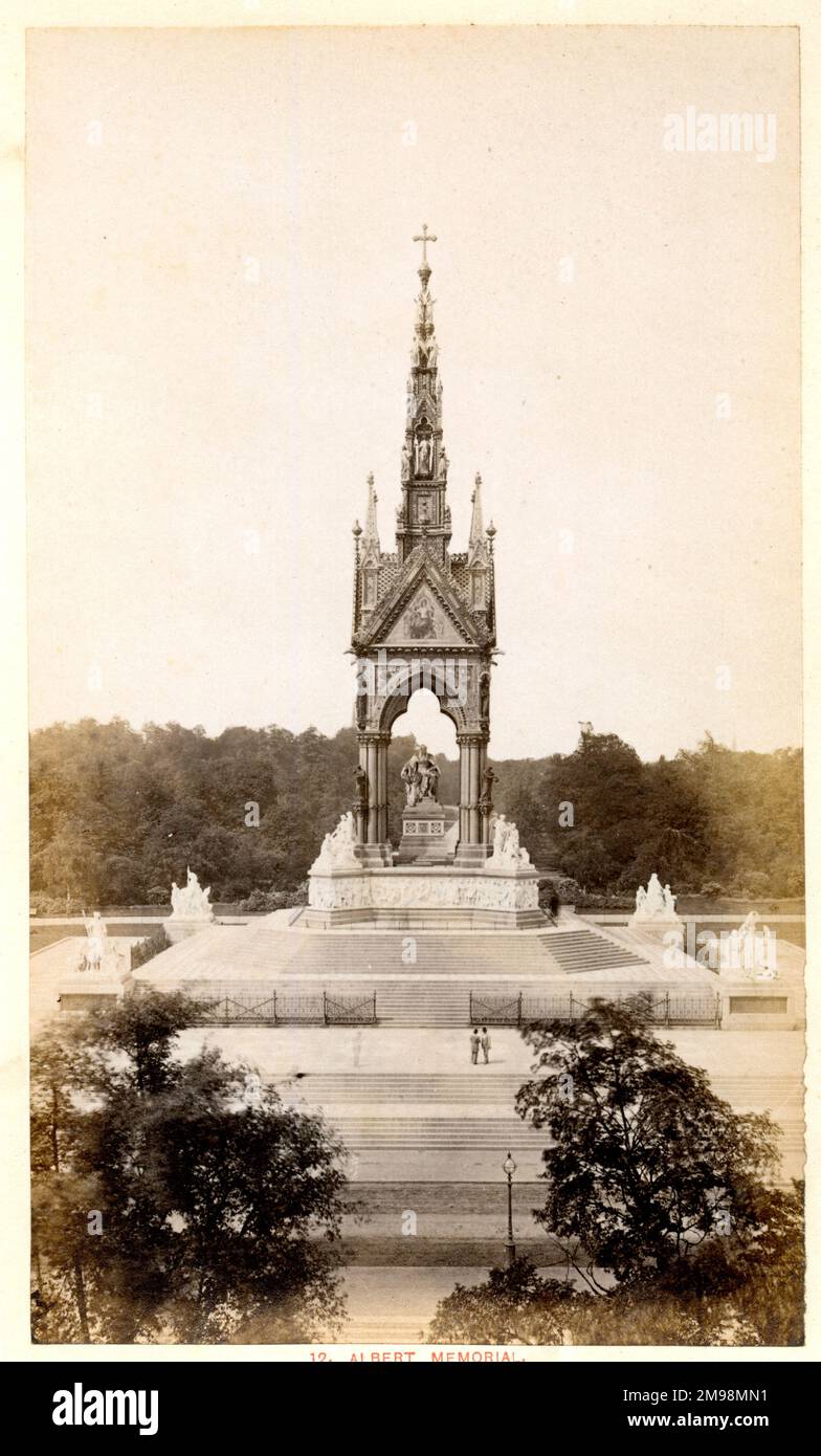 Das Albert Memorial, Kensington Gardens, London. Stockfoto