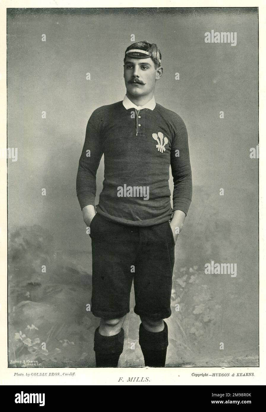 F Mills, Wales International Rugby-Spieler. Stockfoto