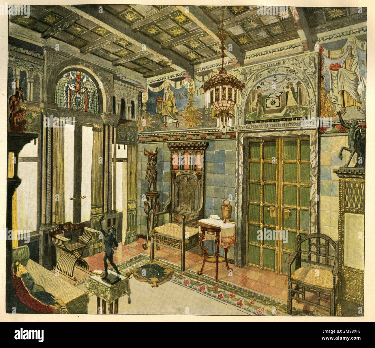 Innenausstattung des Fürstenschlosses in Sofia, Bulgarien, bei der Hofmobel Factory. Stockfoto