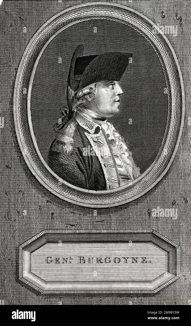 General John Burgoyne (1722-1792), britischer Armeeoffizier, Dramatiker und Politiker. Stockfoto