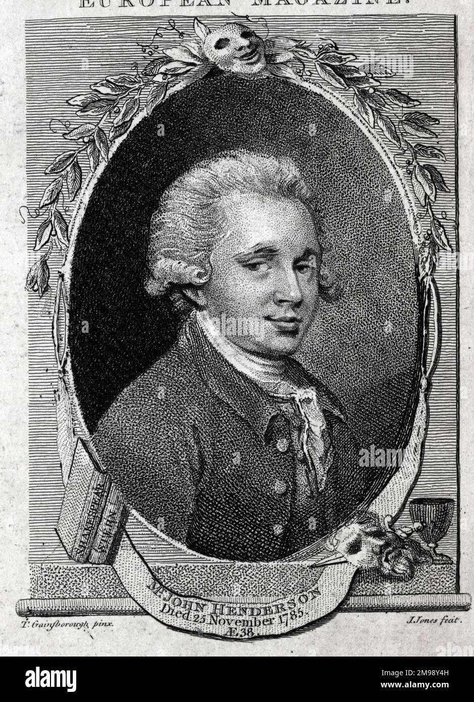John Henderson (1747-1785), Shakespeare-Schauspieler. Stockfoto