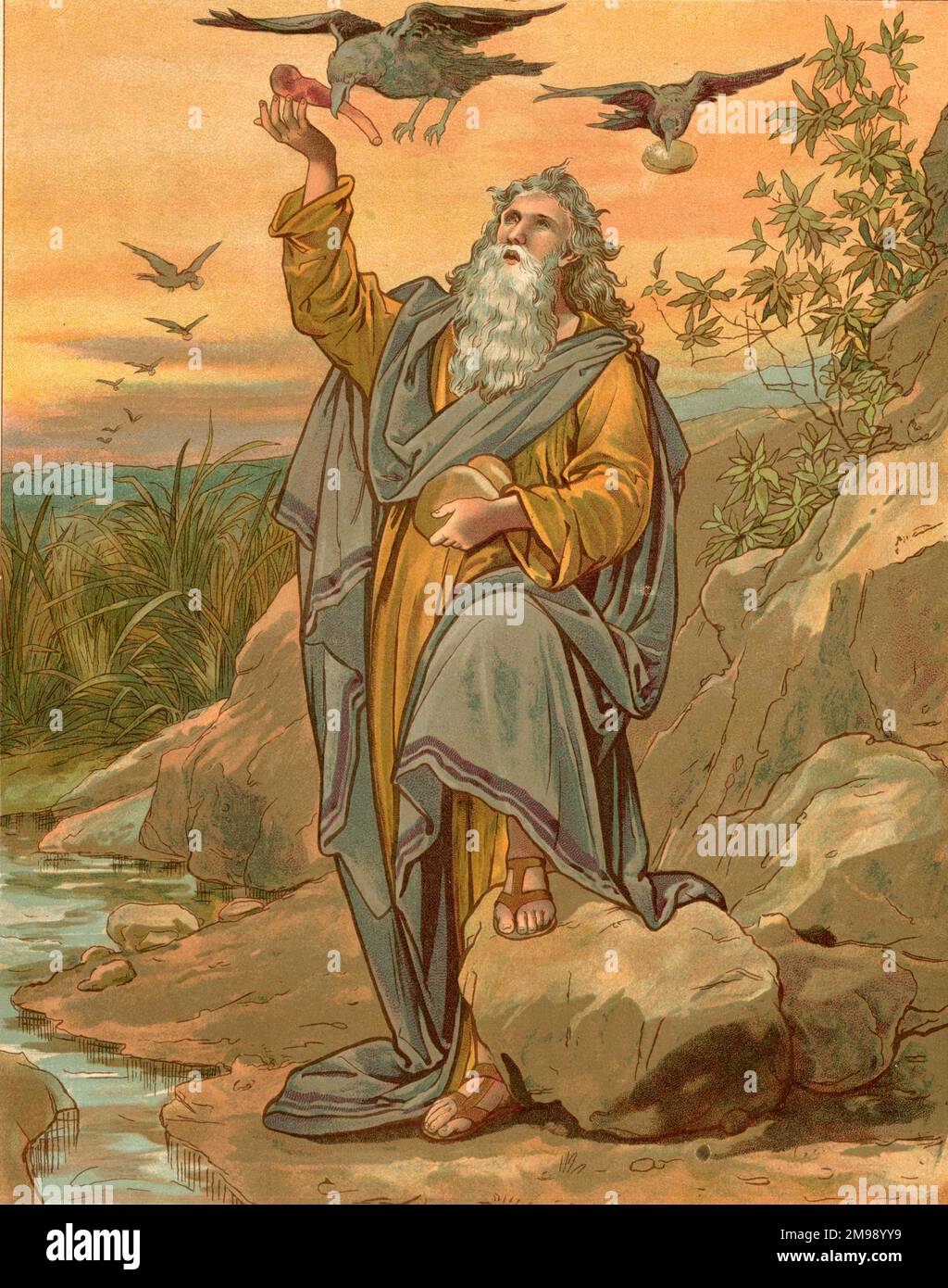 Biblische Geschichten von John Lawson, dem Propheten Elijah. Stockfoto
