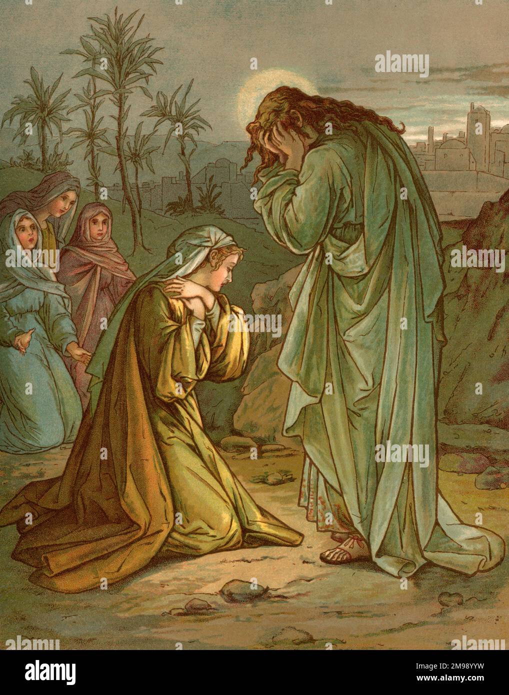 Biblische Geschichten von John Lawson, Jesus weinte. Stockfoto