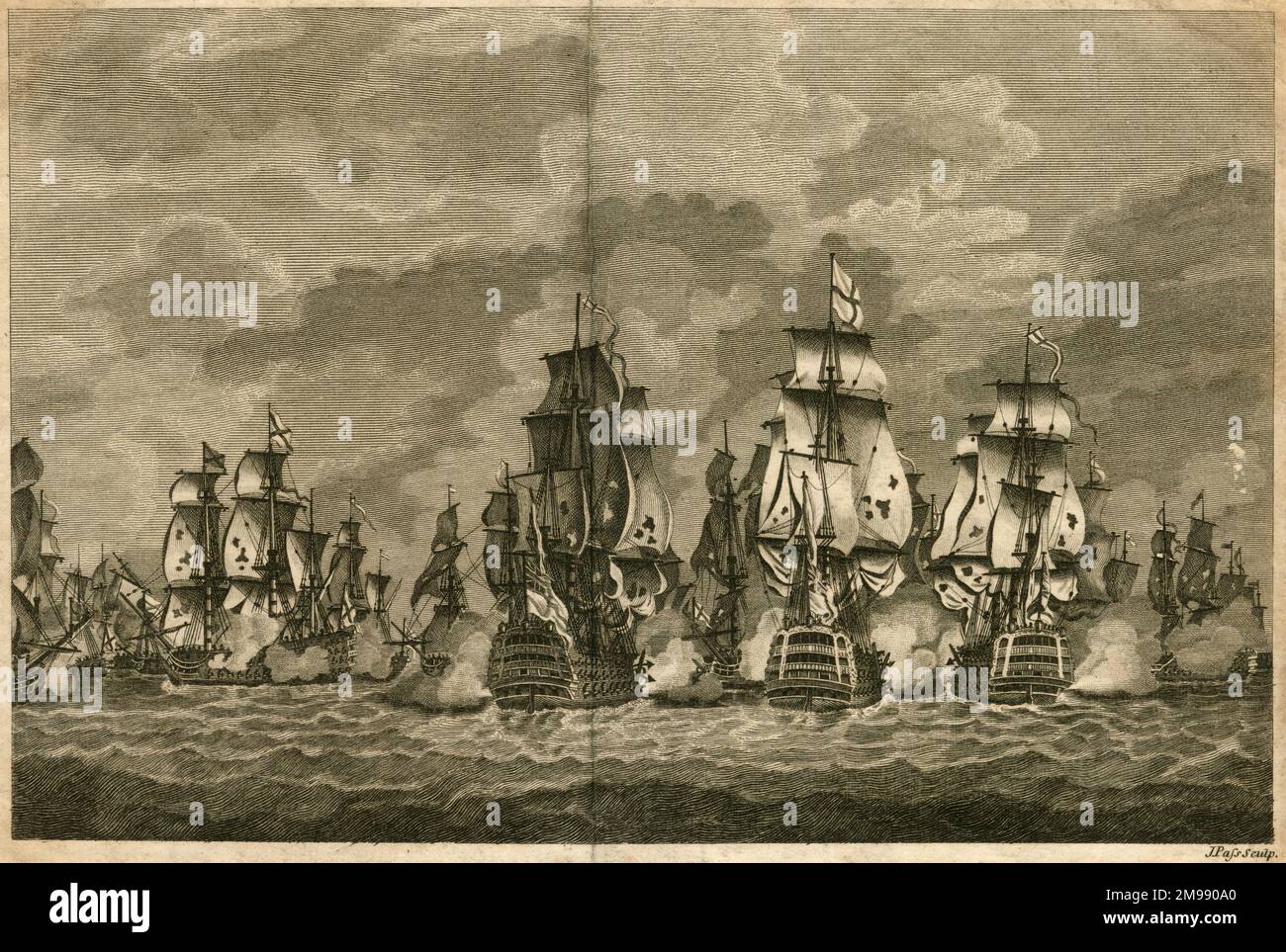 Niederlage der spanischen Flotte durch Sir John Jervis, Schlacht von Cape St. Vincent, 14. Februar 1797. Stockfoto