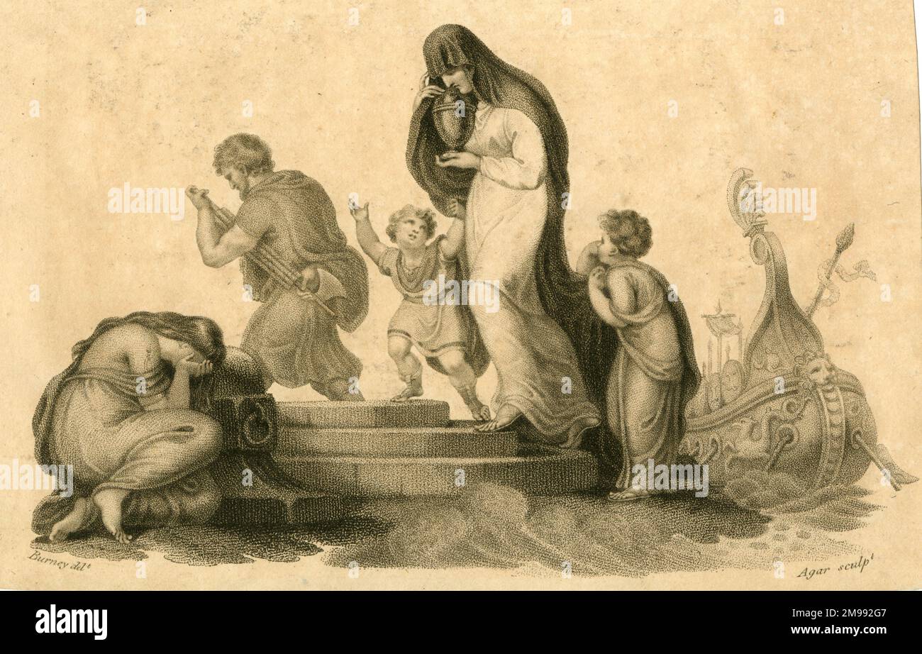 Agrippina die Ältere landete in Brundisium (Brindisi, Süditalien) mit der Asche ihres Mannes, Germanicus. Stockfoto
