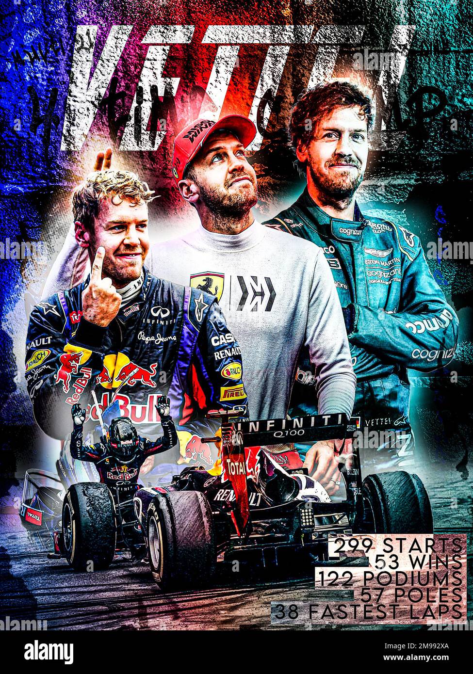 Sebastian-Vettel-Tribut Stockfoto