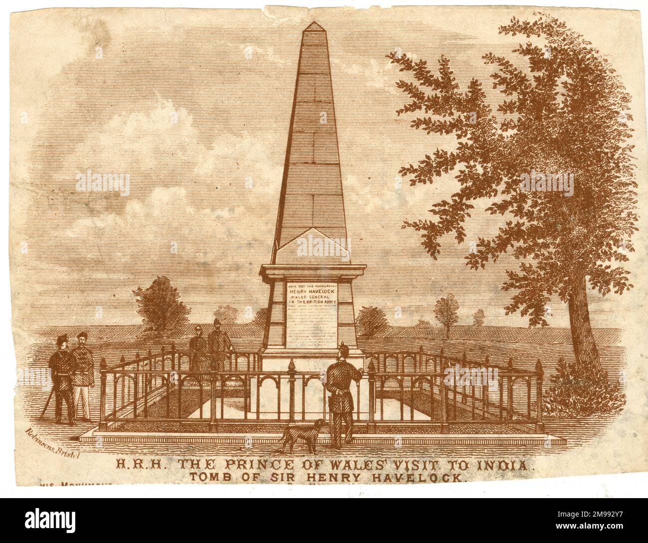 Besuch des Prinzen von Wales in Indien im Jahr 1876 - Grab von Sir Henry Havelock. Stockfoto