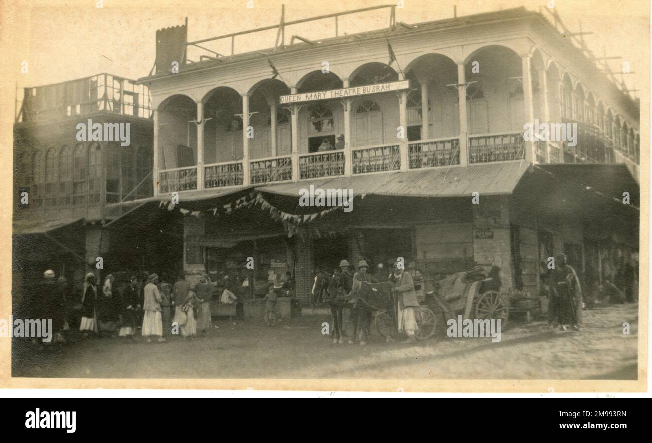 Queen Mary Theatre, Basra, Irak, während des Ersten Weltkriegs. Stockfoto Queen Mary Theatre, Basra, Irak, während des Ersten Weltkriegs. Stockfoto