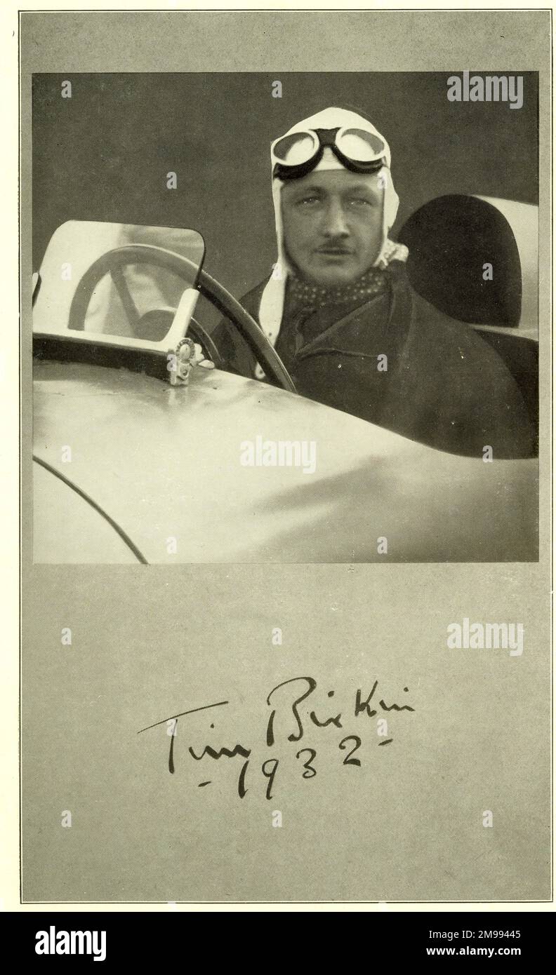 Early Motor Car Racing - Fahrer Sir Henry „Tim“ Birkin. Stockfoto