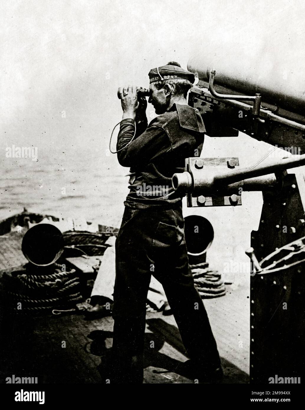Auf der Suche nach deutschen U-Booten im Ersten Weltkrieg. Stockfoto