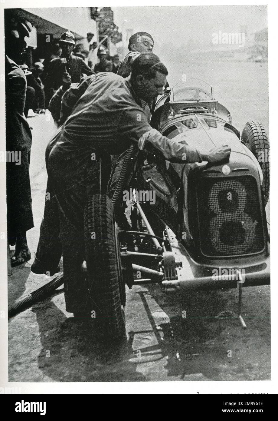 PitStop in Monza während des italienischen Grand Prix, mit Nuvolaris Maserati. Stockfoto