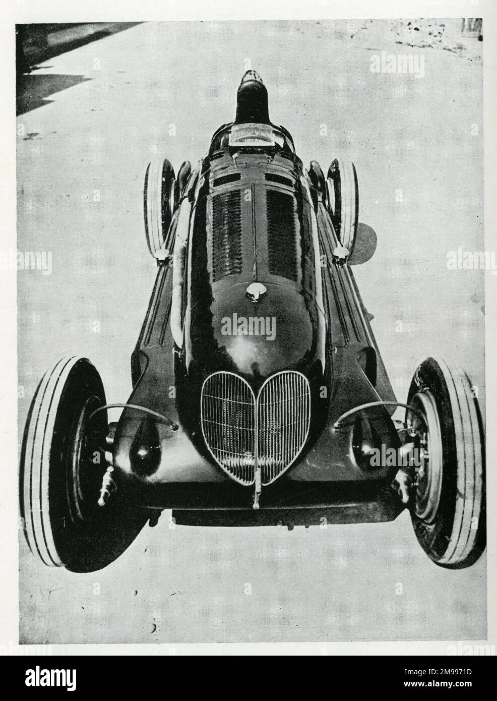 Der Bimotore Alfa-Romeo, ein Rennwagen, der die gemessene Meile mit 200,8 km/h zurücklegte. Stockfoto