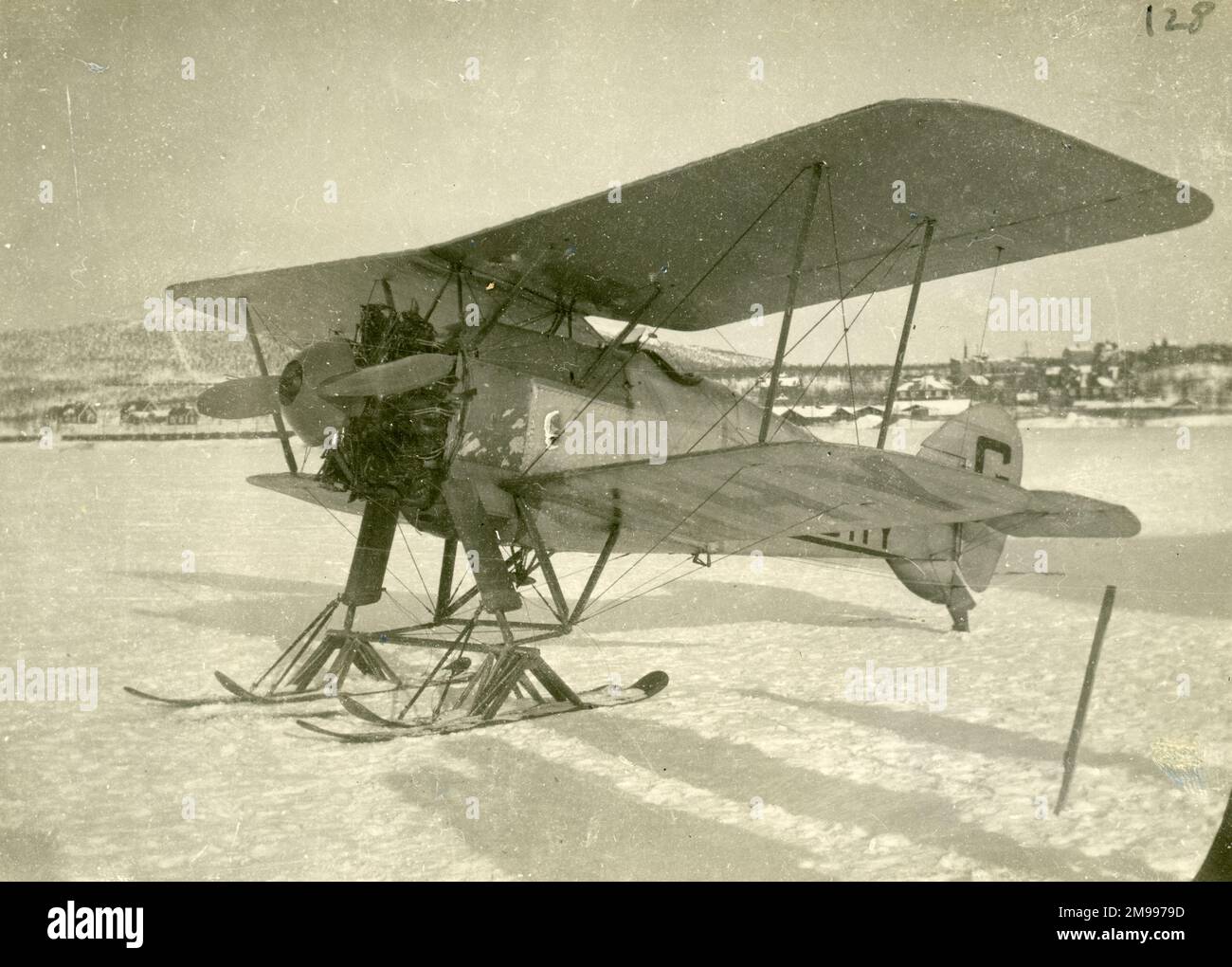 Die zweite Armstrong Whitworth Siskin II., G-EBHY, auf dem Prüfstand in Schweden im März 1926. Stockfoto