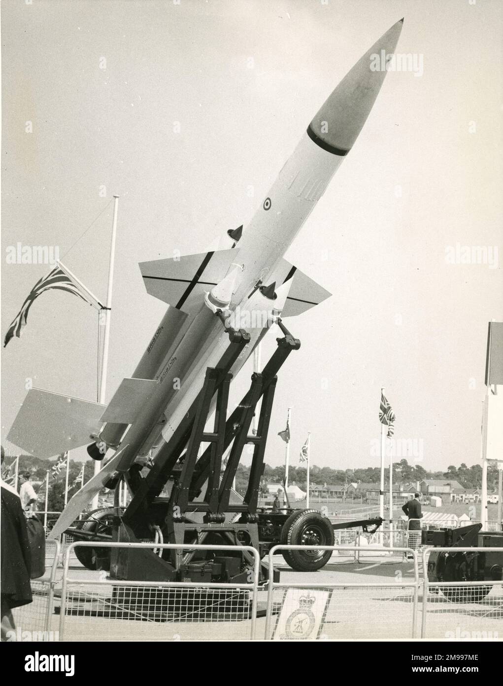 Bristol Bloodhound-Boden-Luft-Rakete auf einer Flugschau. Stockfoto