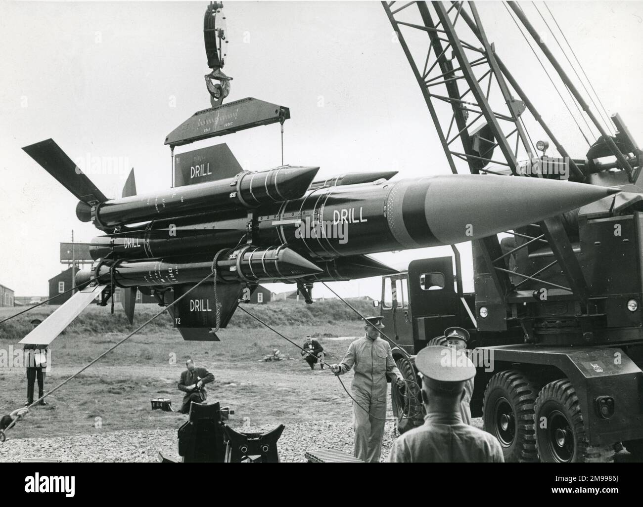 Englische elektrische Thunderbird-Boden-Luft-geführte Bohrrunde. Stockfoto