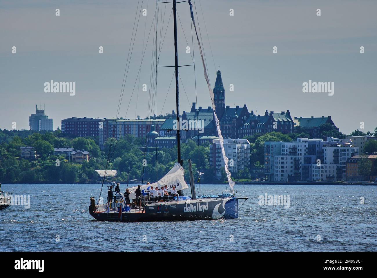 Stockholm, Schweden - 06 21 2009: Segelboote des Volvo-Seerennens im Hafen der schwedischen Hauptstadt Stockholm in der ostsee Stockfoto