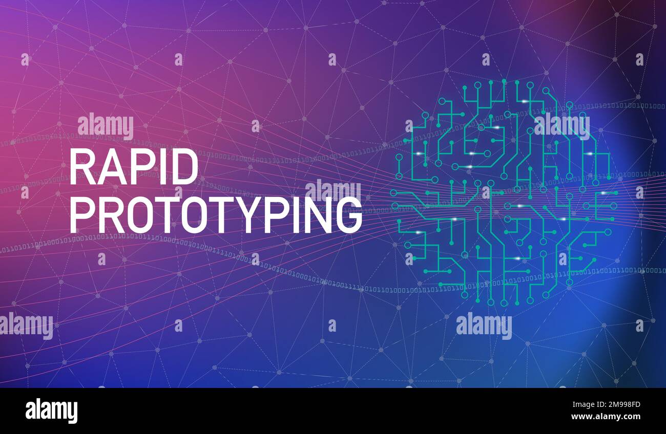 Rapid Prototyping, Industrie 4,0, Big Data Stockfoto