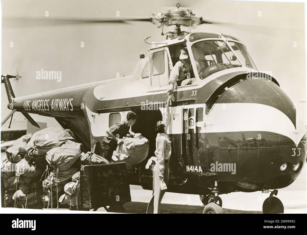 Sikorsky S-55, N414A, von Los Angeles Airways. Stockfoto