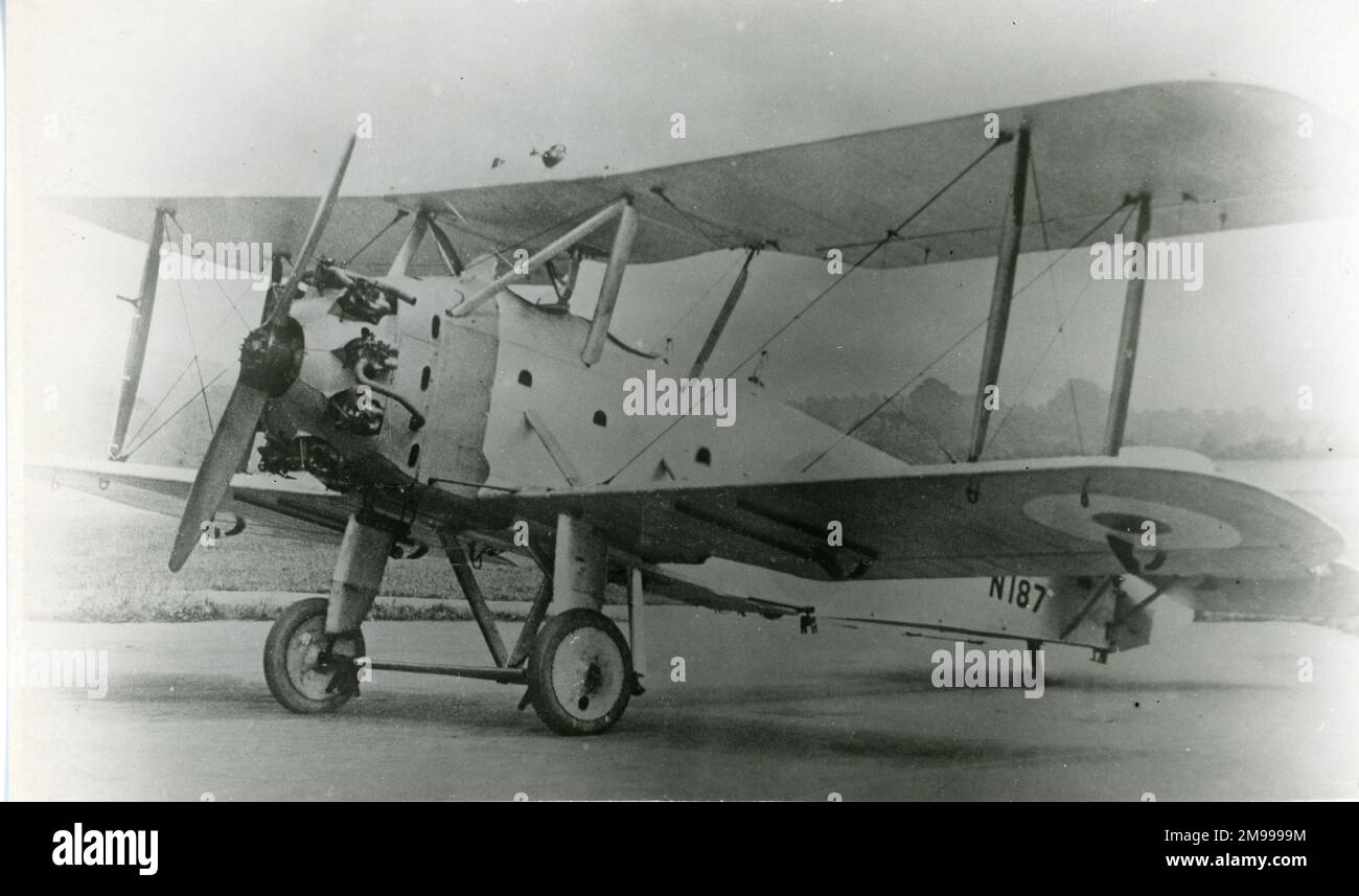 Hawker Hedgehog, N187 mit modifiziertem Unterwagen und vergrößertem Kraftstofftank mit Mittelstellung. Stockfoto