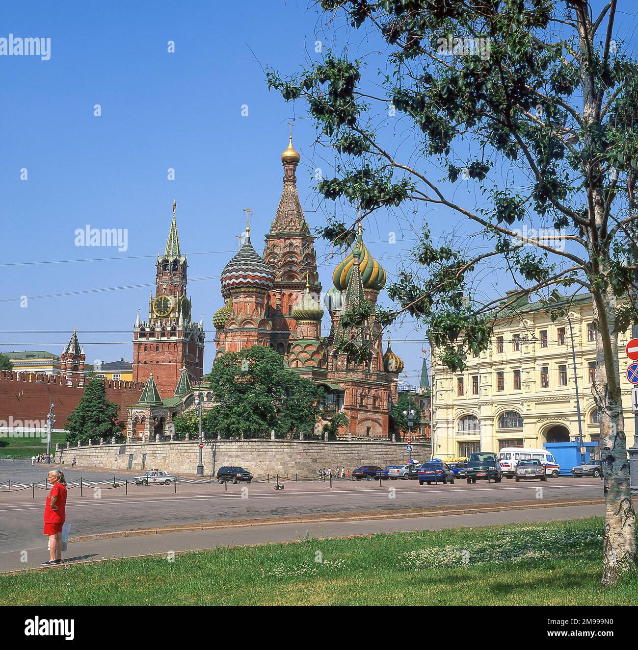 Basilius-Kathedrale und Kreml, Roter Platz, Moskau, Zentralbezirk, Russland Stockfoto