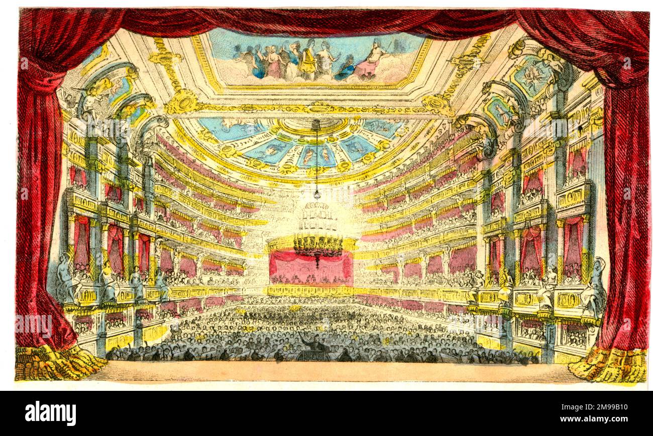 Berliner Oper - von der Bühne aus gesehen. Stockfoto
