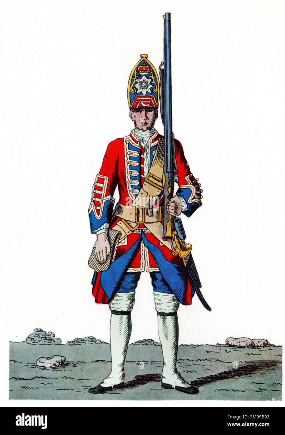 Britische Militäruniform - Königliche Englische Fusiliers. Stockfoto