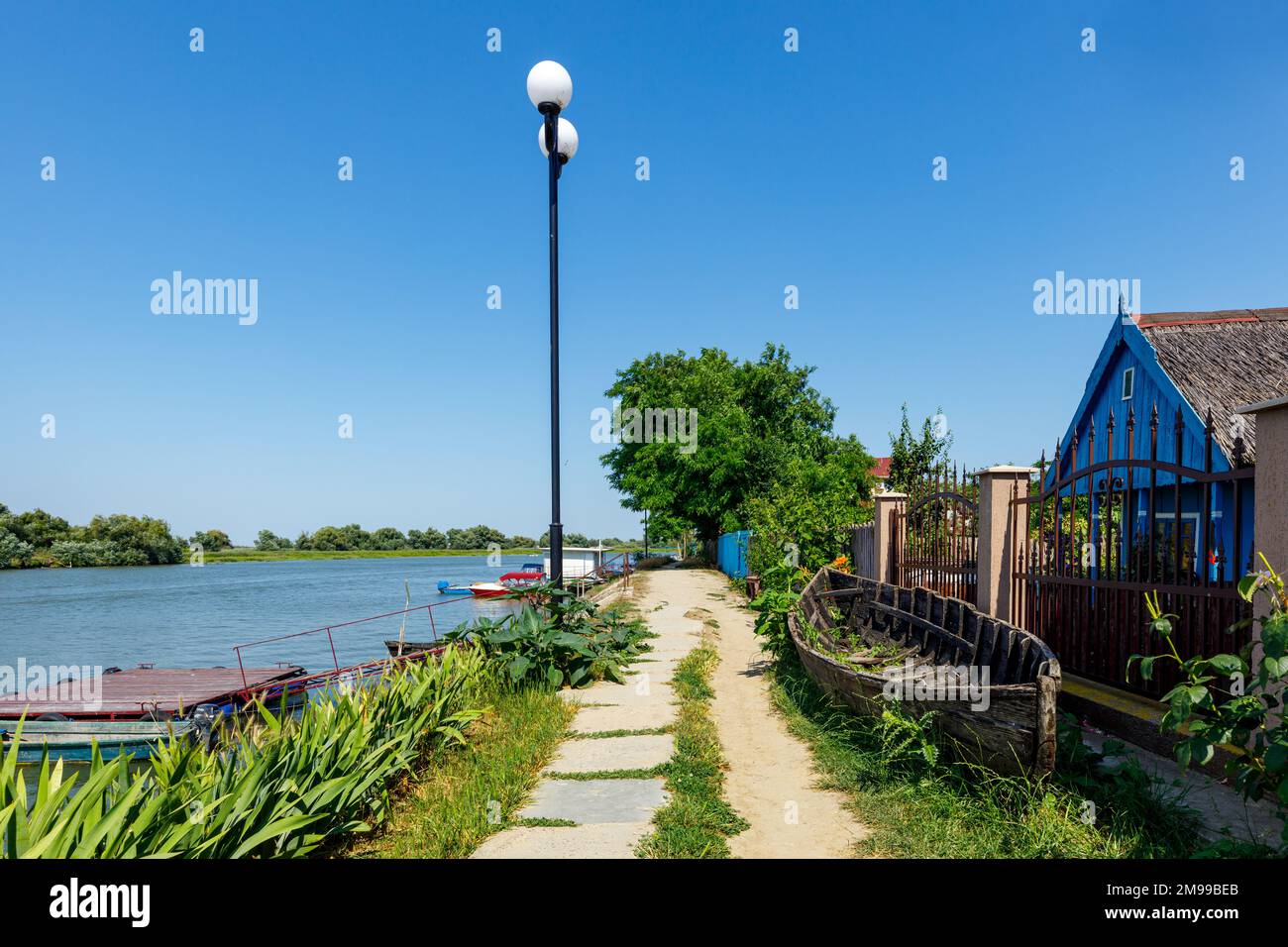 Der Hafen von Mila 23 im Donaudelta in Rumänien Stockfoto