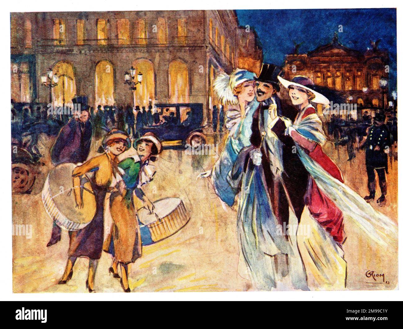 Abend in der Rue de la Paix, Paris, Frankreich. Stockfoto